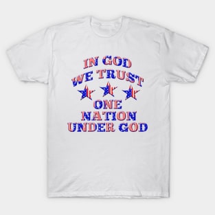 In God We Trust One Nation Under God Patriotic Design T-Shirt